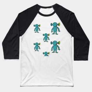 Eared Alien Pattern Baseball T-Shirt